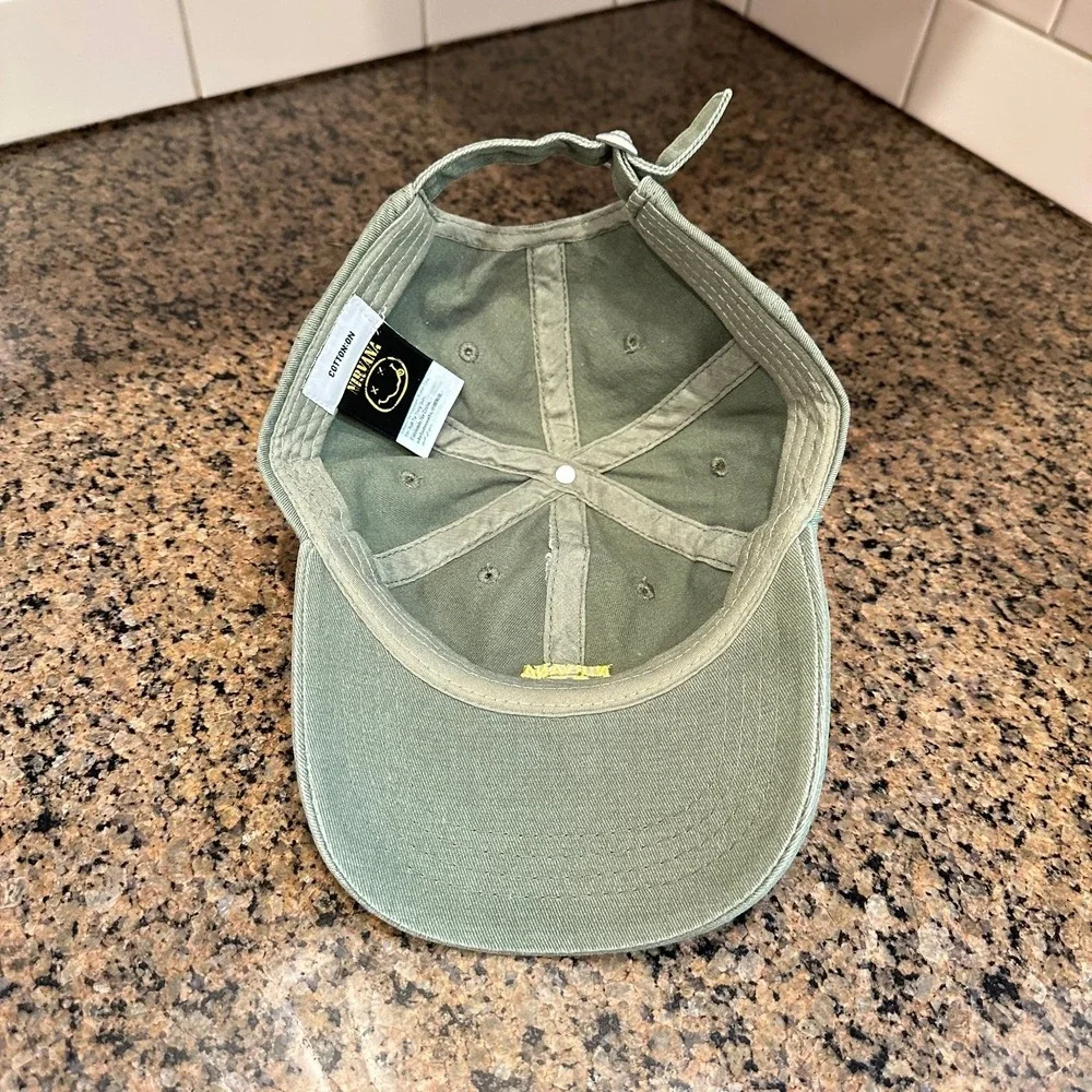 Nirvana Smiley Face Logo Cotton:On Dad Hat Baseball Cap Adjustable Green‎